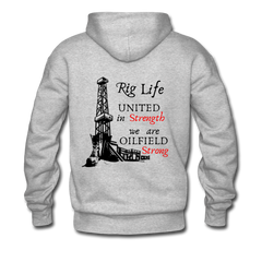 We Are Oilfield Strong Hoodie Heather Grey - Loyalty Vibes