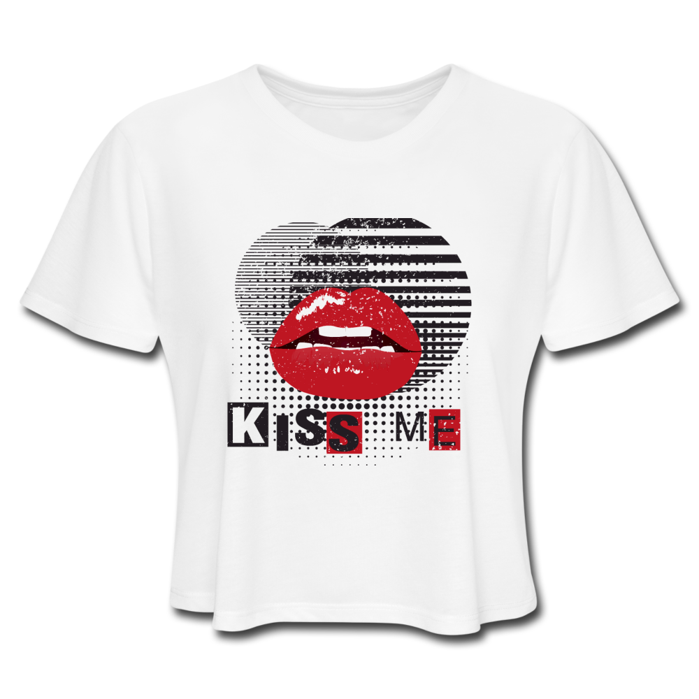 Kiss Me Crop Top - white - Loyalty Vibes