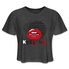 Kiss Me Crop Top deep heather - Loyalty Vibes