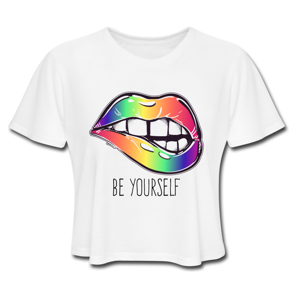 Sassy Be Yourself Crop Top white - Loyalty Vibes