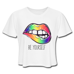 Sassy Be Yourself Crop Top white - Loyalty Vibes