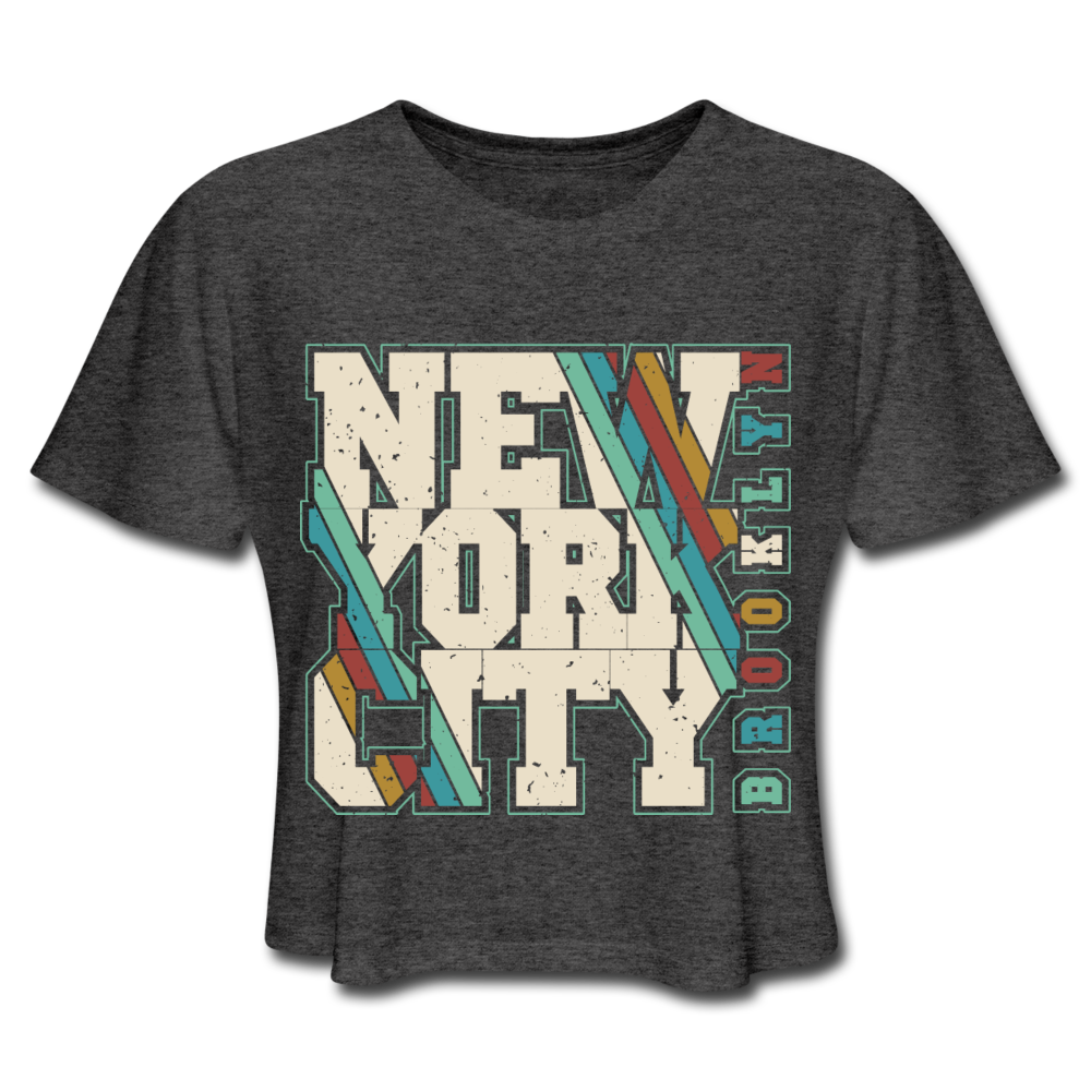 Retro Brooklyn Crop Top Deep Heather - Loyalty Vibes
