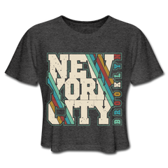 Retro Brooklyn Crop Top deep heather - Loyalty Vibes