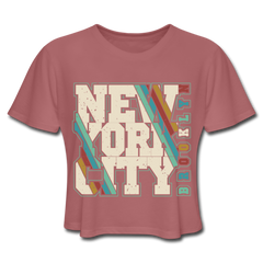 Retro Brooklyn Crop Top mauve - Loyalty Vibes