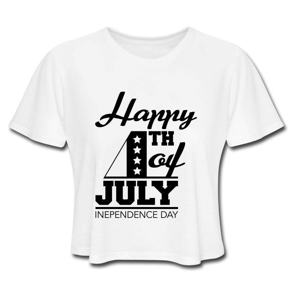 Happy 4th Of July Crop Top white - Loyalty Vibes