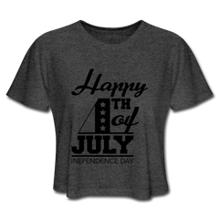Happy 4th Of July Crop Top deep heather - Loyalty Vibes