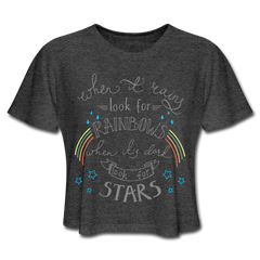 Rainbows And Stars Crop Top deep heather - Loyalty Vibes