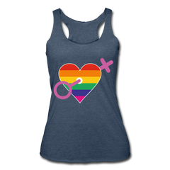Rainbow Pride Tank Top heather navy - Loyalty Vibes
