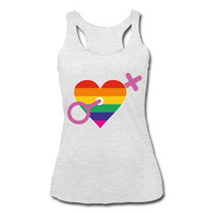 Rainbow Pride Tank Top heather white - Loyalty Vibes