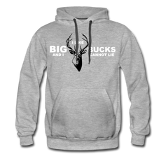 I Like Big Bucks Hunting Hoodie Heather Gray Men's - Loyalty Vibes