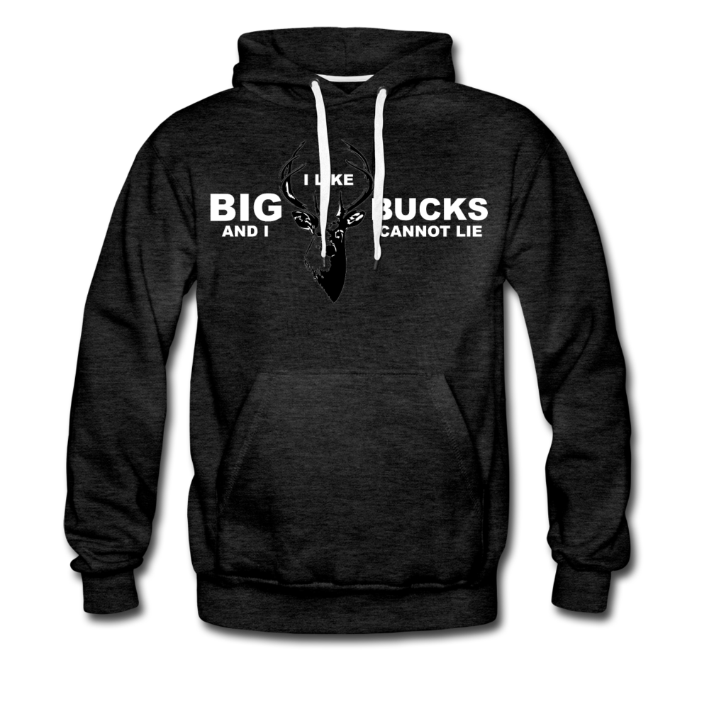 I Like Big Bucks Hunting Hoodie Charcoal Gray Men's - Loyalty Vibes