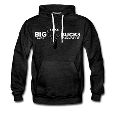 I Like Big Bucks Hunting Hoodie Charcoal Gray Men's - Loyalty Vibes