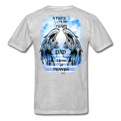Dad Wings Of Heaven Memorial Tee Heather Gray - Loyalty Vibes