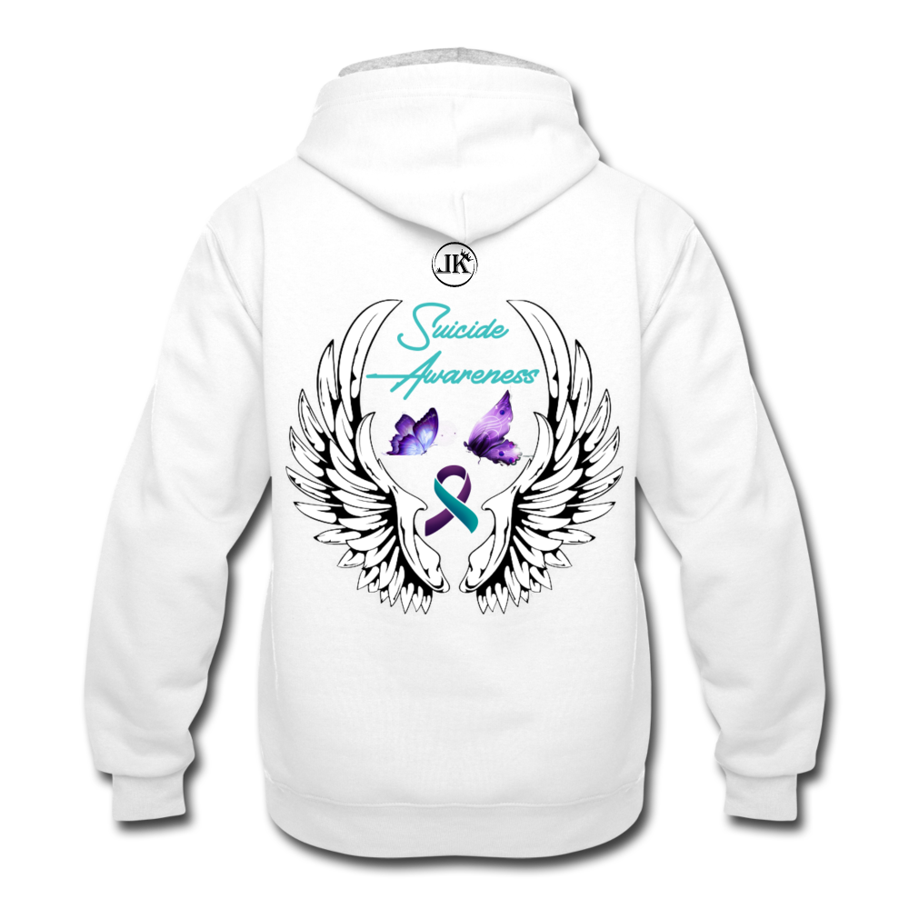 Suicide Battle Hoodie white gray - Loyalty Vibes