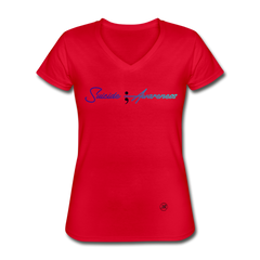 Suicide Survivor V-Neck Tee red - Loyalty Vibes