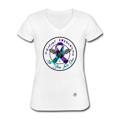 My Story Isn't Over V-Neck Tee white Loyalty Vibes