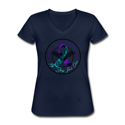 My Story Isn't Over V-Neck Tee navy Loyalty Vibes