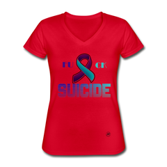 Fk Suicide V-Neck Tee red - Loyalty Vibes