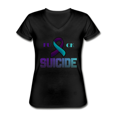 Fk Suicide V-Neck Tee black - Loyalty Vibes