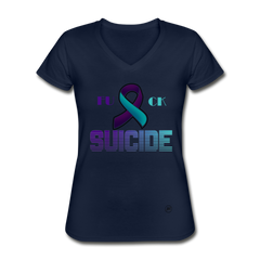 Fk Suicide V-Neck Tee navy - Loyalty Vibes