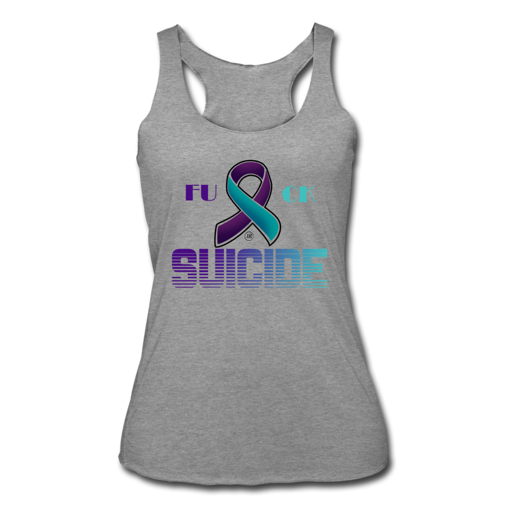 Women's Fk Suicide Racerback Tank Top heather gray - Loyalty Vibes