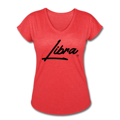 Sassy Libra Women's V-Neck T-Shirt heather red - Loyalty Vibes