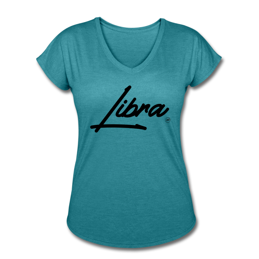 Sassy Libra Women's V-Neck T-Shirt heather turquoise - Loyalty Vibes