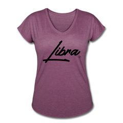 Sassy Libra Women's V-Neck T-Shirt heather plum - Loyalty Vibes