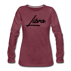 Sassy Libra Women's Long Sleeve Shirt heather burgundy - Loyalty Vibes