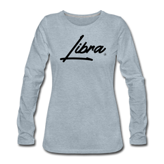 Sassy Libra Women's Long Sleeve Shirt heather ice blue - Loyalty Vibes