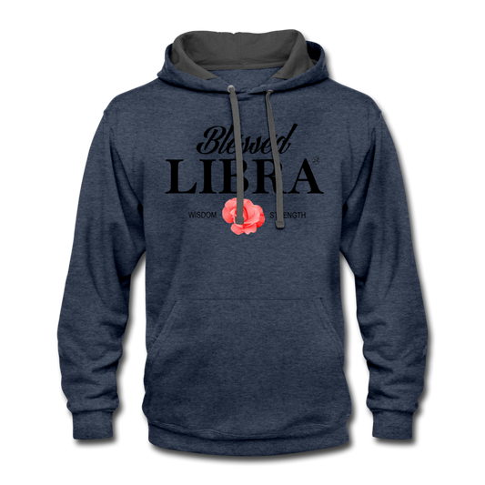Blessed Libra Hoodie - Black indigo heather asphalt Loyalty Vibes