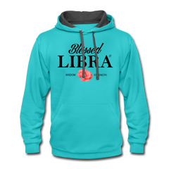 Blessed Libra Hoodie - Black - scuba blue/asphalt - Loyalty Vibes
