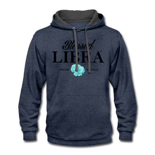 Blessed Libra Men's Hoodie indigo heather asphalt Loyalty Vibes
