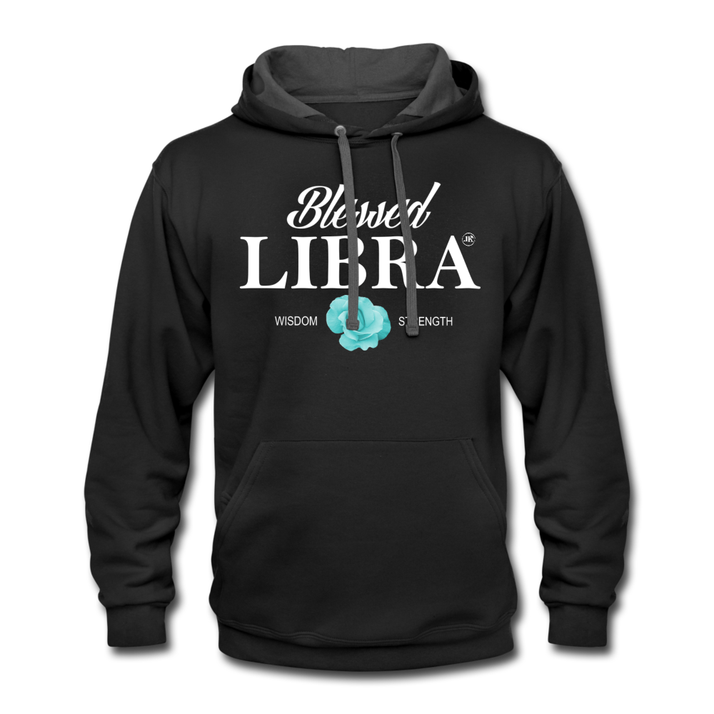 Blessed Libra Men's Hoodie - White black/asphalt - Loyalty Vibes