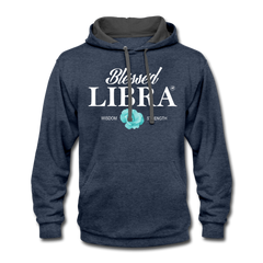 Blessed Libra Men's Hoodie - White indigo heather/asphalt - Loyalty Vibes