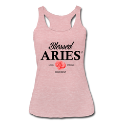 Blessed Aries Women’s Racerback Tank Top heather dusty rose - Loyalty Vibes