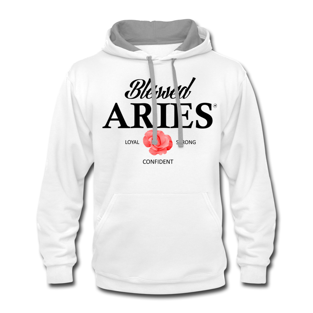Blessed Aries Urban Hoodie white/gray - Loyalty Vibes