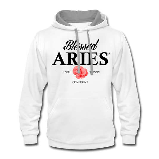Blessed Aries Urban Hoodie white gray Loyalty Vibes