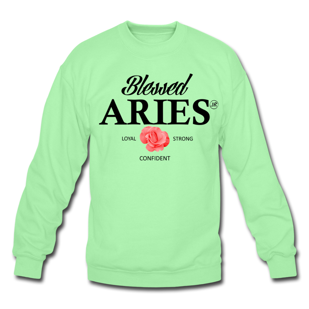 Blessed Aries Unisex Sweatshirt lime - Loyalty Vibes