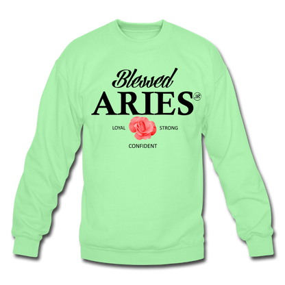 Blessed Aries Unisex Sweatshirt lime Loyalty Vibes