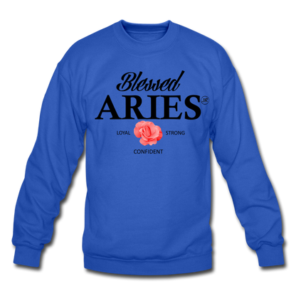 Blessed Aries Unisex Sweatshirt royal blue Loyalty Vibes