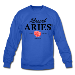 Blessed Aries Unisex Sweatshirt royal blue - Loyalty Vibes