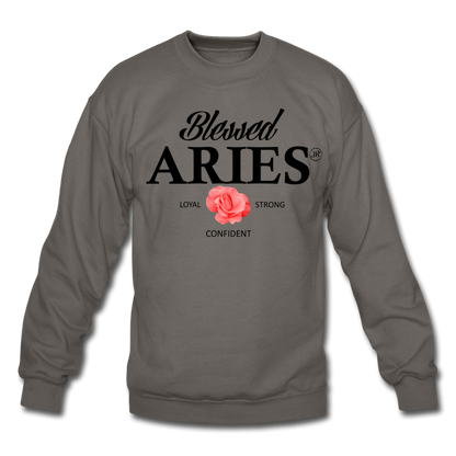 Blessed Aries Unisex Sweatshirt asphalt gray Loyalty Vibes