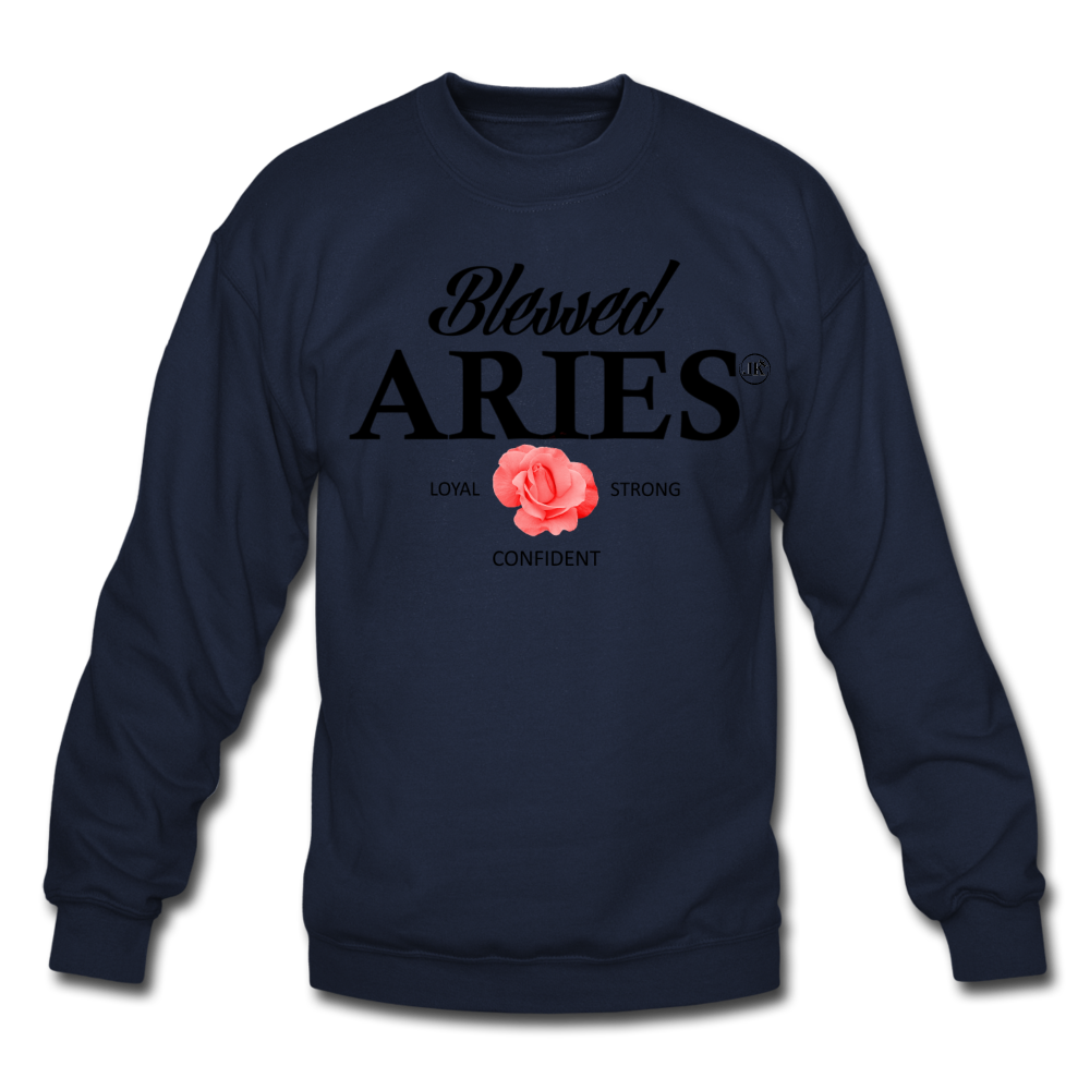 Blessed Aries Unisex Sweatshirt navy - Loyalty Vibes