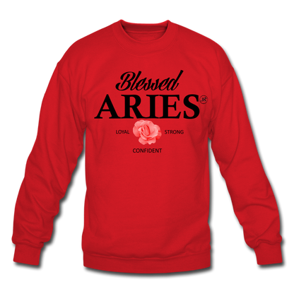 Blessed Aries Unisex Sweatshirt red Loyalty Vibes