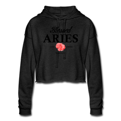 Blessed Aries Women's Cropped Hoodie deep heather - Loyalty Vibes