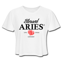 Blessed Aries Women's Cropped T-Shirt white - Loyalty Vibes