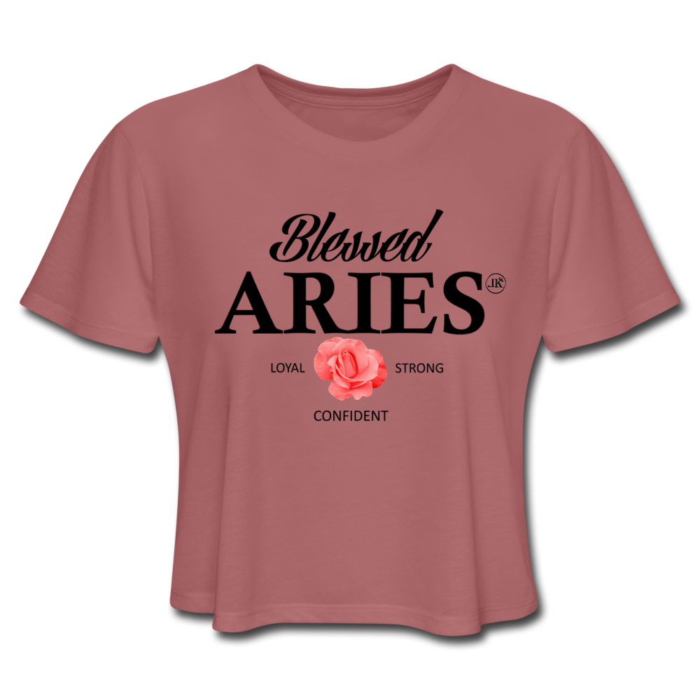 Blessed Aries Women's Cropped T-Shirt mauve - Loyalty Vibes