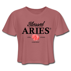 Blessed Aries Women's Cropped T-Shirt mauve - Loyalty Vibes