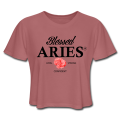 Blessed Aries Women's Cropped T-Shirt - mauve - Loyalty Vibes